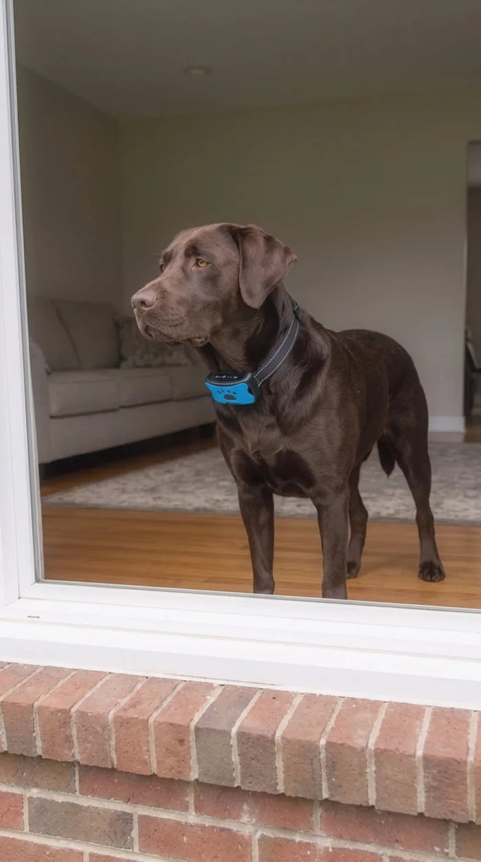 Le chien s'arrête et regarde